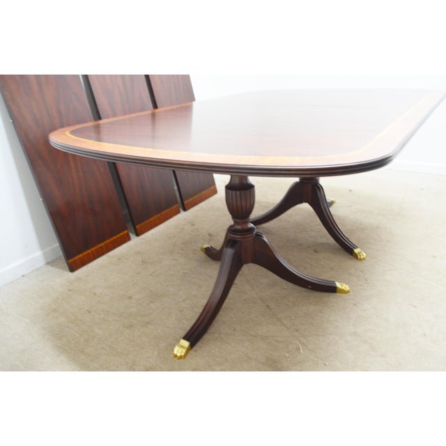 Henkel Harris Mahogany Banded Dining Table For Sale - Image 9 of 17