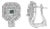 14K White Gold 1.0 Cttw Treated Blue and White Diamond Octagonal Shield Omega Back Earrings (H-I Color, SI1-SI2 Clarity) For Sale