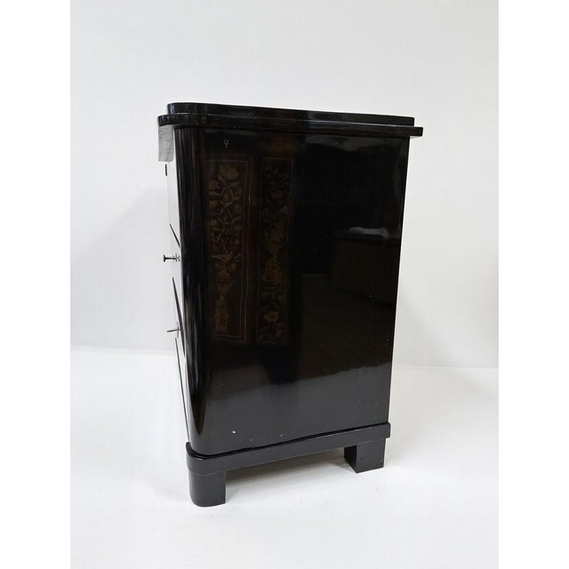 Biedermeier Chest of Drawers in Polished Blackened Wood For Sale - Image 10 of 12