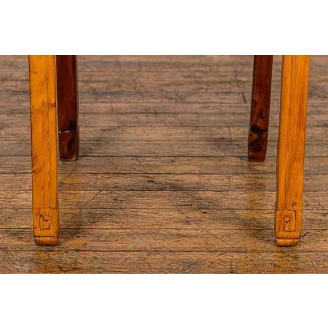 Late Qing Dynasty Period Side Table with Pillar Strut Motifs and Scroll Feet For Sale - Image 9 of 12