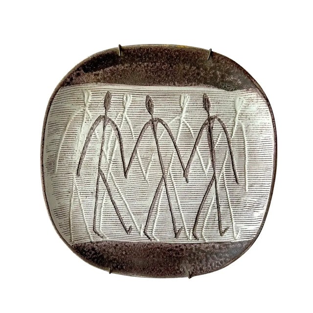 1950s 1950s Nancy Wickham Design Technics Modernist Studio Pottery Wall Plate For Sale - Image 5 of 5