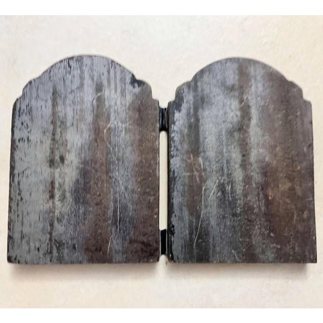 18th Century Orthodox Diptych Icon, Christ Pantocrator and Theotokos Eleusa. For Sale - Image 6 of 7