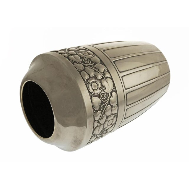 Art Deco Early 20th Century Art Deco Period WMF Silver-Plated Vases Ostrich Mark - A Pair For Sale - Image 3 of 6