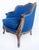 Blue 1920s Carved Walnut French Bergeres Armchairs Upholstered in Silk, a Pair For Sale - Image 8 of 15