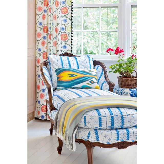 Wonderful chaise in crisp, modern ticking. Relax and wind down in your favorite reading nook. This is a vintage chaise...