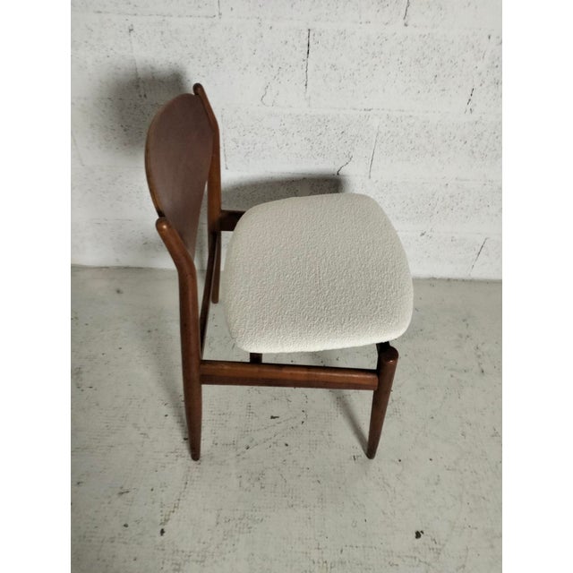 Brown Vintage Chairs in White Boucle by Leonardo Fiori for Isa Bergamo, 1960s, Set of 6 For Sale - Image 8 of 14