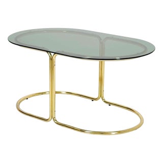 Mid-Century Modern Hollywood Regency Brass Coffee Table with Smoked Glass Top, Italy, 1960s For Sale