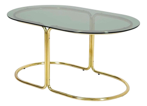 Mid-Century Modern Hollywood Regency Brass Coffee Table with Smoked Glass Top, Italy, 1960s