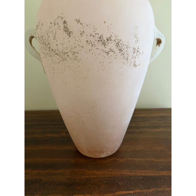 Italian Pink Scavo Glass Amphora Vase in the Roman Style For Sale In South Bend - Image 6 of 17