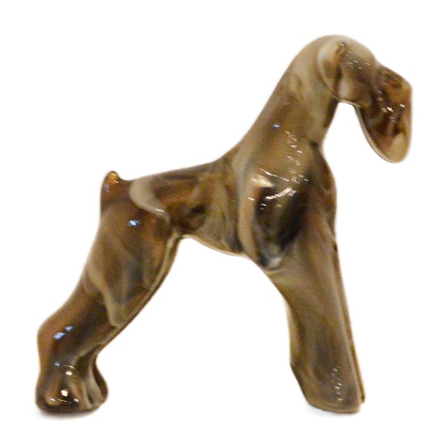 1960s Mid-Century Modern American Swirl Slag Glass Airedale Terrier Sculpture For Sale - Image 5 of 8