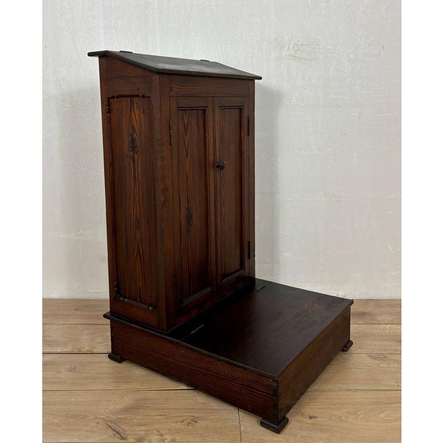 Wood Prayer Pedestal in Pine, 1920s For Sale - Image 7 of 13