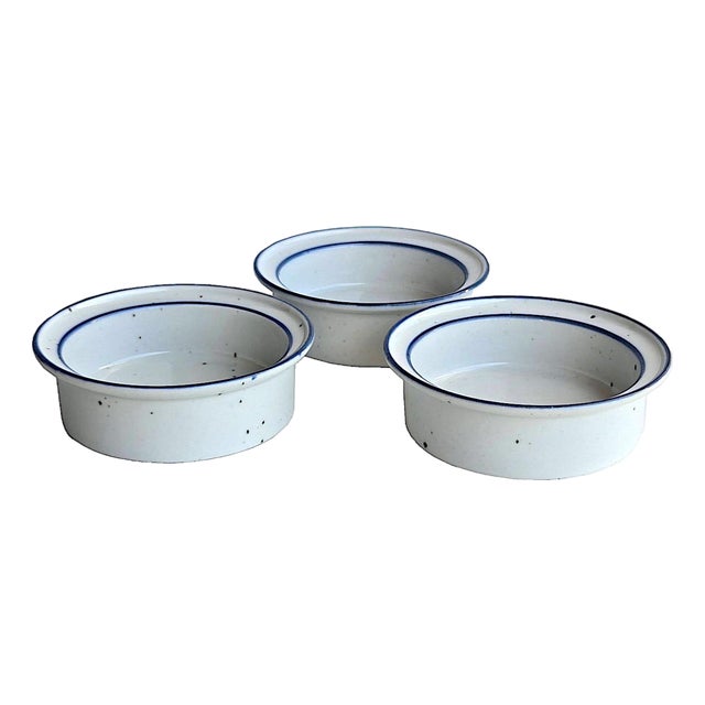 Vintage Dansk Blue Mist Rimmed Soup Bowls, 3 Pieces For Sale