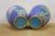 Early 20th Century Pair of Chinese Cloisonne Cobalt Blue Floral Peonies Butterfly Vases Urns 7" For Sale - Image 9 of 13