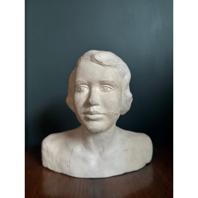Plaster Portrait Bust of a Woman — G. Lowell, 1951 (Mid-Century Studio Work ) For Sale In New York - Image 6 of 7