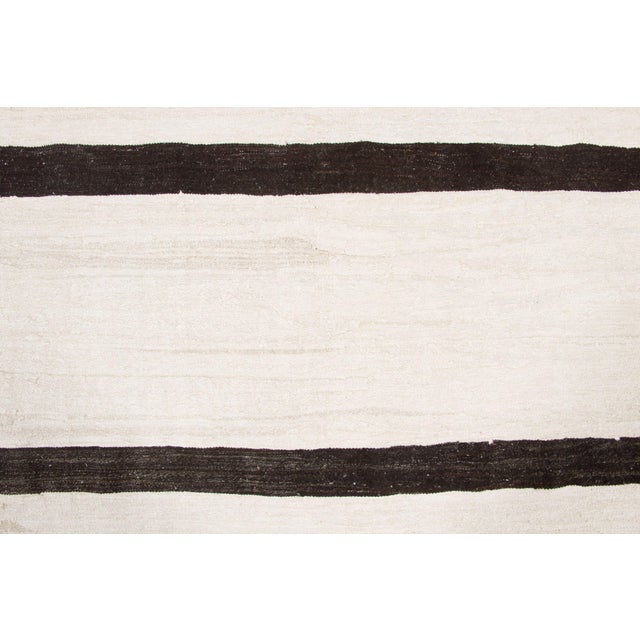 1950s Vintage Turkish Kilim Hemp Rug With Stripes by Rug & Kilim, 1950-1959 For Sale - Image 5 of 9