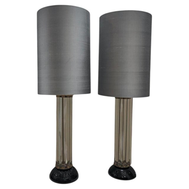 Italian Art Deco Style Crystal Table Lamps, 1970s, Set of 2 For Sale - Image 12 of 12