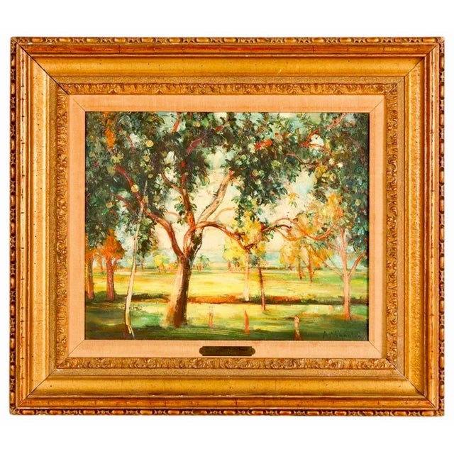 André Vignoles, French Post Impressionist Oil Painting Andre Vignoles Wooded Landscape For Sale - Image 9 of 11