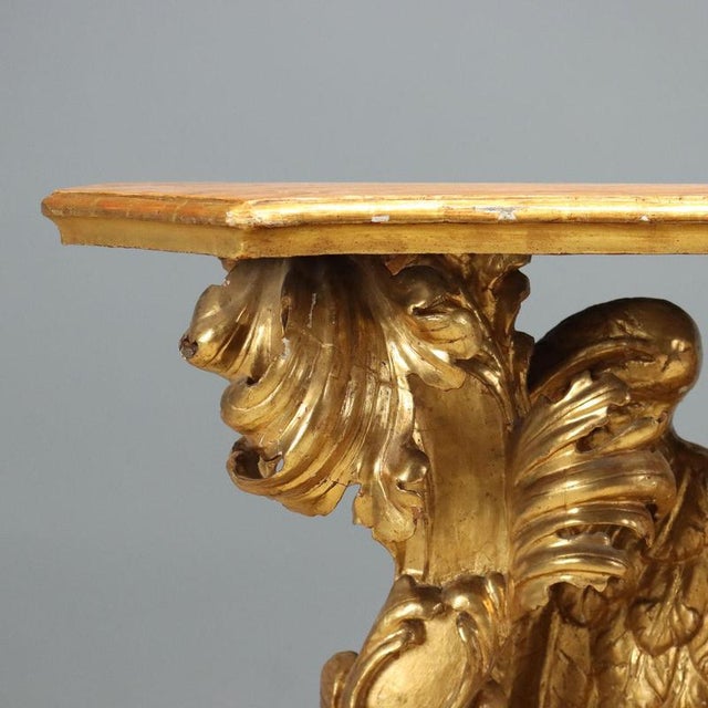 Baroque Console Table in Carved and Gilded Wood For Sale - Image 5 of 12