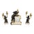 Fine Marble and Bronze Figural Clock Candelabras by Lemerle Charpentier For Sale