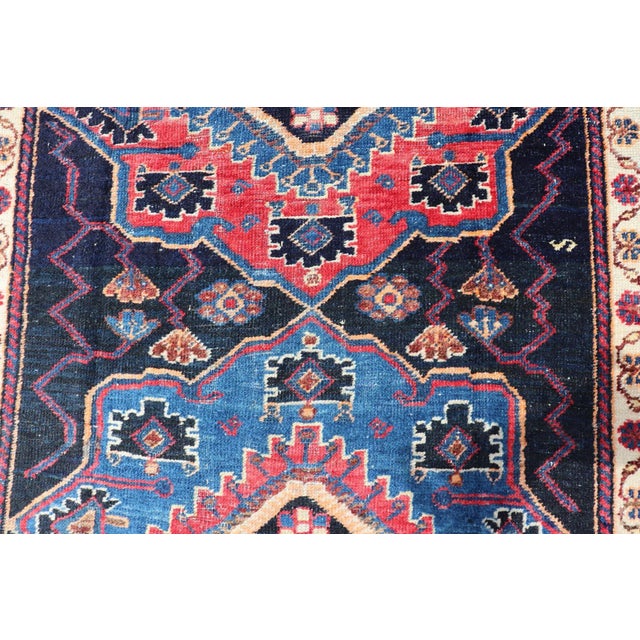 Antique Persian Kurdish Tribal Rug in Sub-Geometric Medallion Design 4'5 X 7'8 For Sale In Atlanta - Image 6 of 10