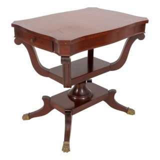 Eclectic Style Inlaid Mahogany Side Table For Sale