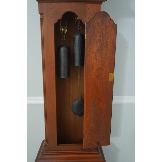 Louis Irion Bench Made Cherry Grandfather Clock For Sale - Image 4 of 12
