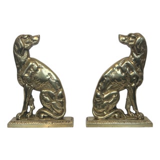 Pair of bronze andirons depicting dogs French works from the Art Deco period For Sale