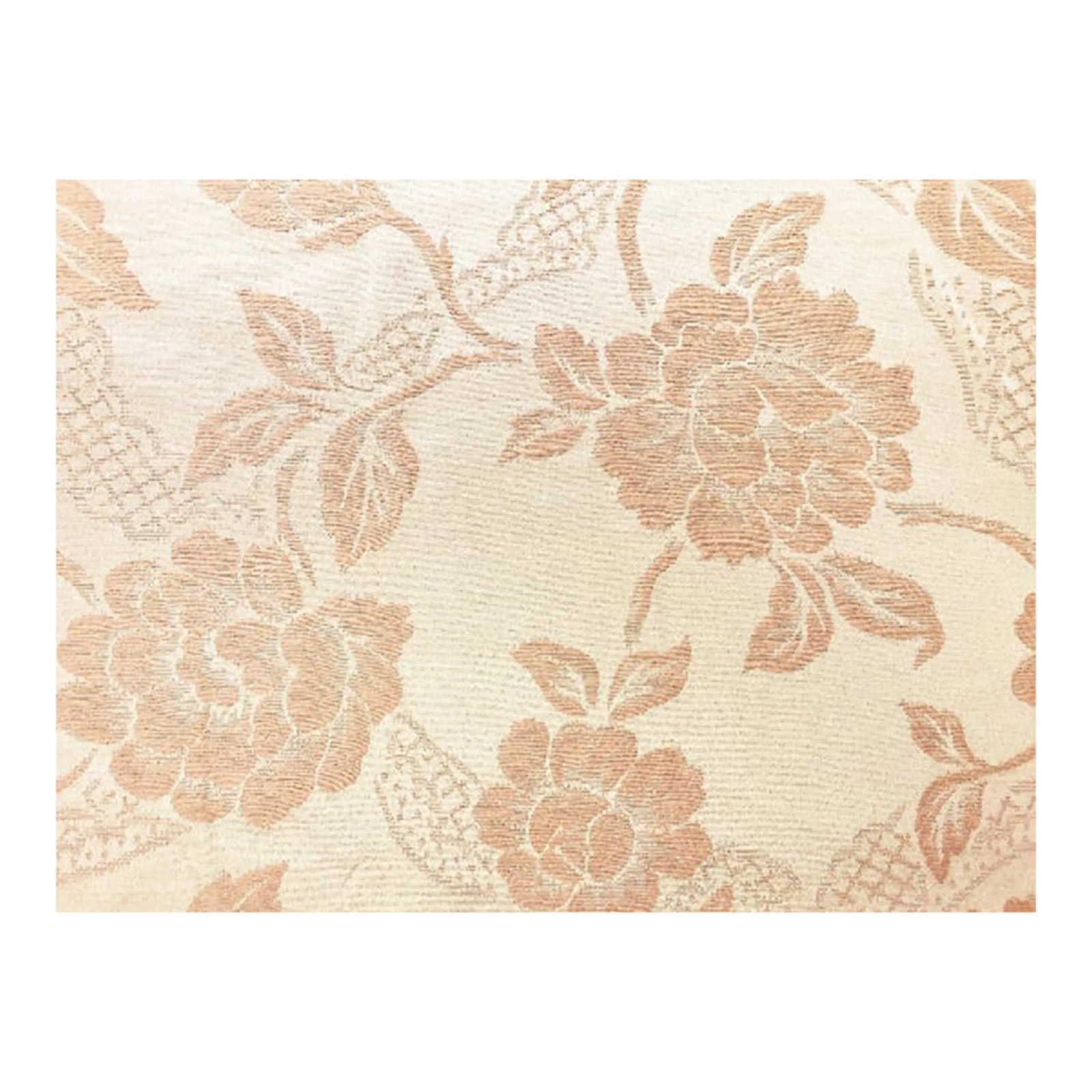 Rose Blush Floral Botanical Damask Upholstery Drapery Fabric | Chairish