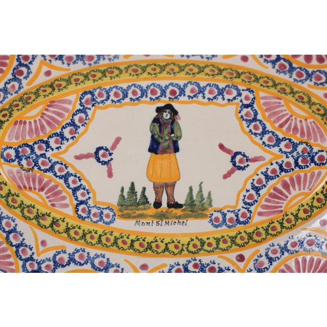French Mid-Century French Henriot Quimper Oval Platter For Sale - Image 3 of 11