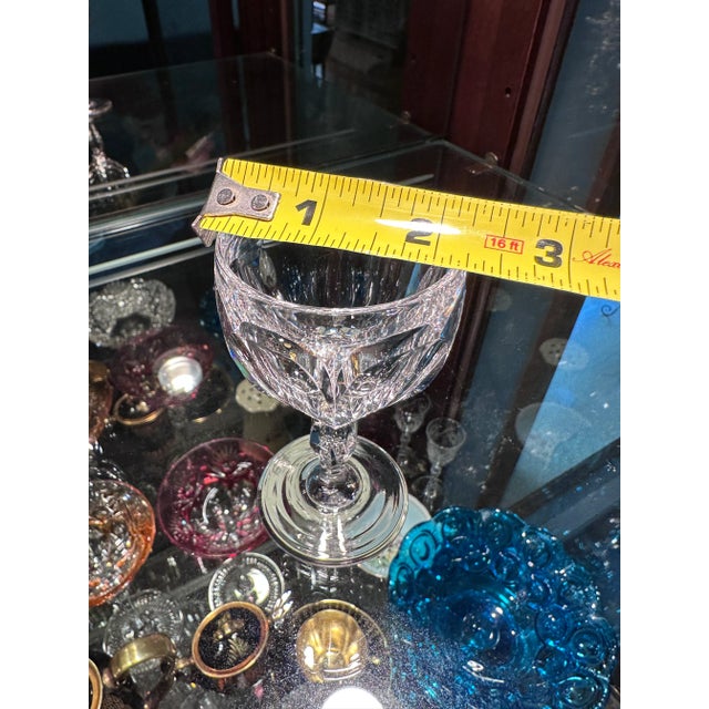 Early 20th Century Set of 6 Antique Libbey Crystal Glass Port Wine Cut Panel Air Trap Bubble Stemware For Sale - Image 5 of 8