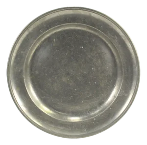 18th C. Georgian Large Pewter Plate Charger 11.75" Crowned Hallmarks