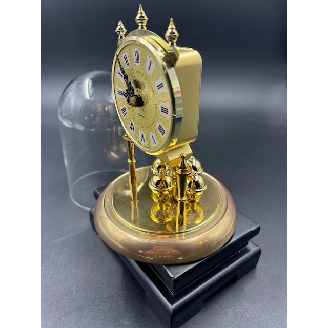Gold Late 20th Century German Anniversary - Style Small Mantle Clock For Sale - Image 8 of 12