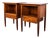 Restored 1950s Mount Airy Walnut & Brass Sculptural Mid Century Nightstands, Attributed, Pair For Sale