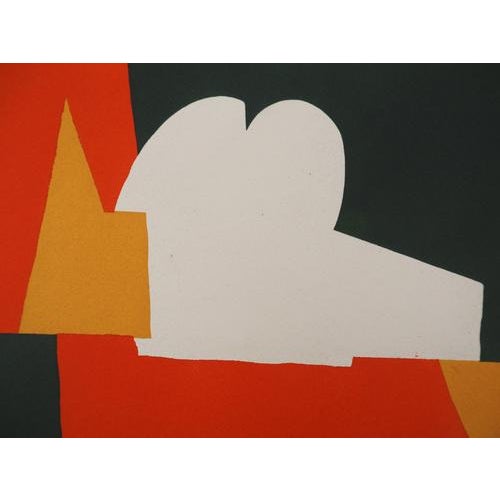 Serge Poliakoff, Red and Green Composition, Lithograph and Stencil For Sale - Image 4 of 5