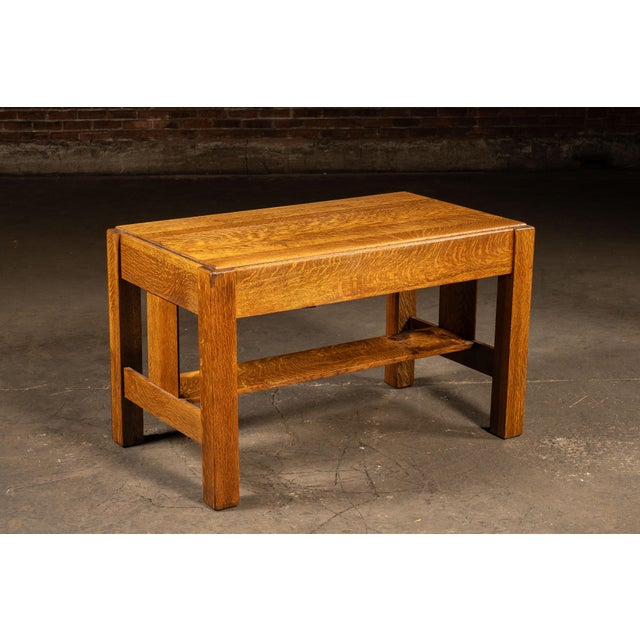 Saffron Antique Arts & Crafts/Mission Oak Coffee Table For Sale - Image 8 of 12