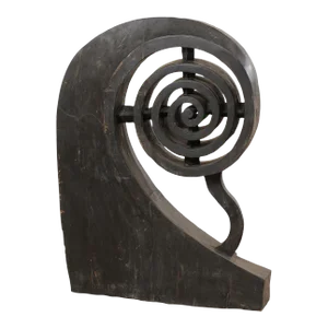 Mid 20th Century Kerala Spiral Carved-Wood Boat Prow