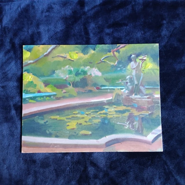 Conservatory Gardens in Central Park Original Oil Painting For Sale In New York - Image 6 of 6