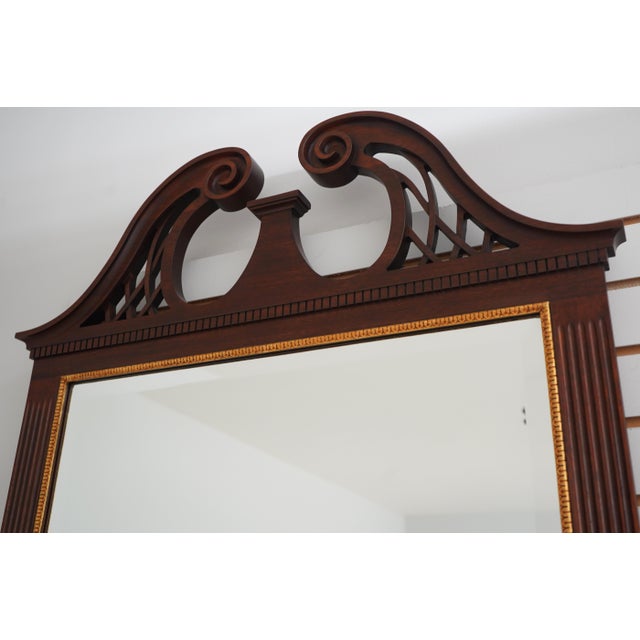 Traditional Henkel Harris Mahogany Arch Top Mirror For Sale - Image 3 of 10