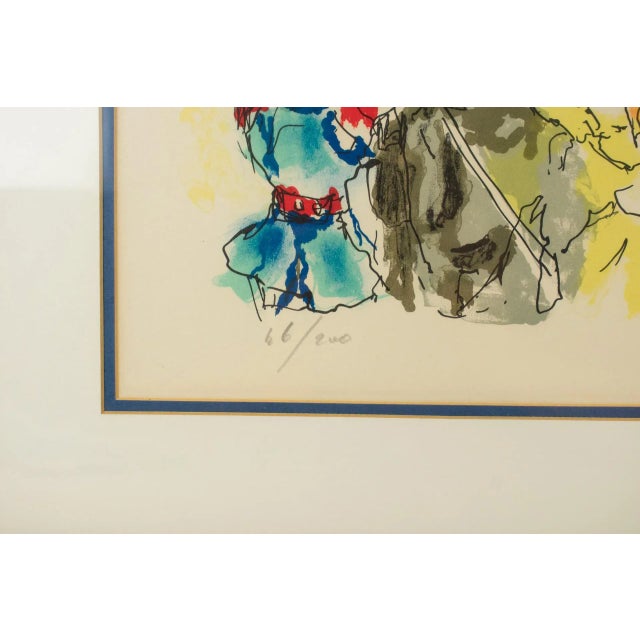 Almond 1974 Signed Urbain Huchet "Racetrack" Abstract Impressionist Lithograph For Sale - Image 8 of 13
