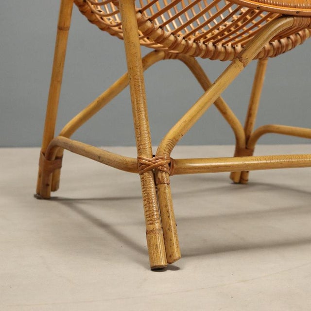 Rattan and Bamboo Armchairs, 1970s For Sale - Image 6 of 9