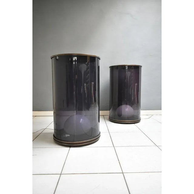 Mid-Century Modern Light Columns in Brass and Acrylic Glass, Set of 2 For Sale - Image 3 of 6
