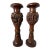 Vintage Handcrafted - Intricate Wildlife Relief Carvings Asian Teak Wood Floor Vases – Pair For Sale