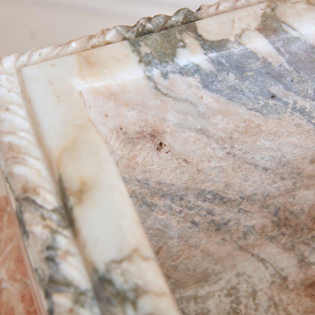 A 20th Century marble planter sourced in the South of France. Crafted from solid white Carrara marble with intricate gray...