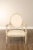 Buying & Design Italia Louis XVI Style White Oval Back Armchair For Sale In Philadelphia - Image 6 of 12