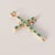 Modern Vintage 18k Yellow Gold Colombian Emerald Cross Pendant For Sale - Image 3 of 6