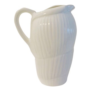 A. Santos Portuguese White Pottery Shell Pitcher For Sale