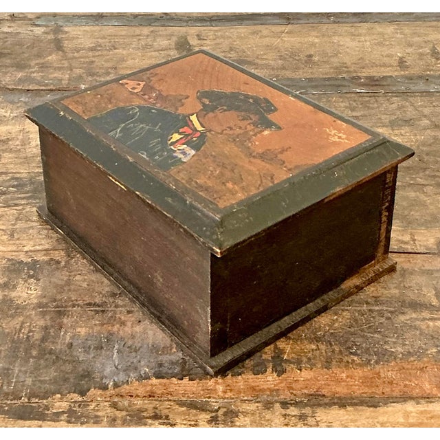 Vintage Hand Painted Cowboy Box For Sale - Image 12 of 12