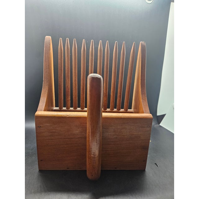 Mid-Century Modern Vintage Handcrafted Teak MCM Wooden Berry Picker or Cranberry Scoop For Sale - Image 3 of 5