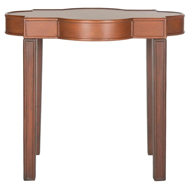 Spritely Home Mizell Quatrefoil End Table in Brown For Sale - Image 4 of 4