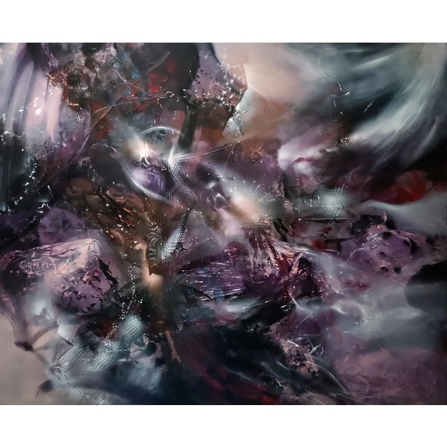 Ovidiu Kloska, Metaphysical Nocturne in Stardust, Mixed on Canvas For Sale